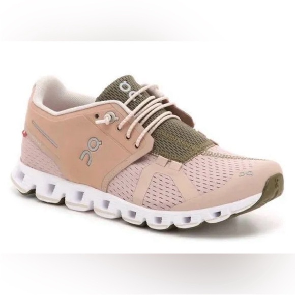 On Cloud Dusty Blush Pink/Rosebrown Camo Running Shoes w/Speed Lacing 8 - Picture 2 of 16